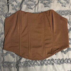 Elegant Brown Women's corset styled top